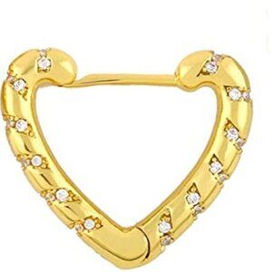 Petite Heart Shaped Huggy Hoop Earring with Cubic Zirconia